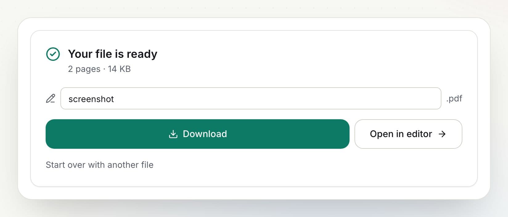 How to convert PNG to PDF: step 4, download your pdf in PDFella