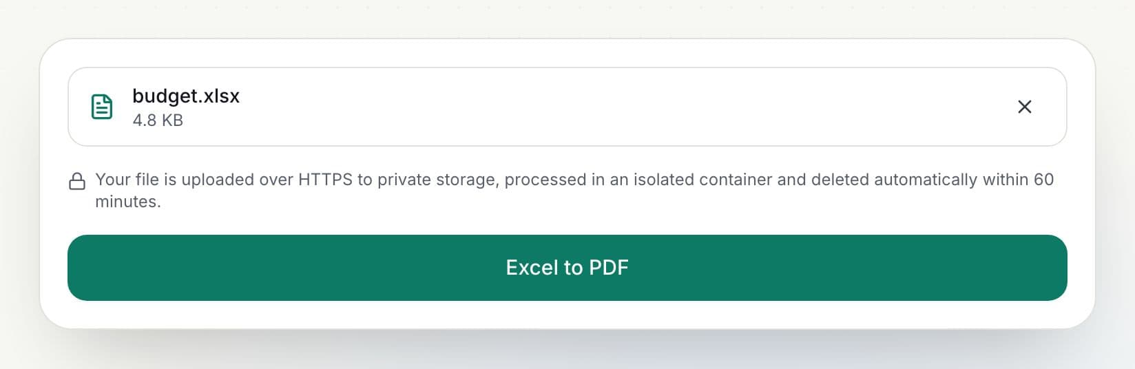 How to convert Excel to PDF: step 2, click excel to pdf in PDFella