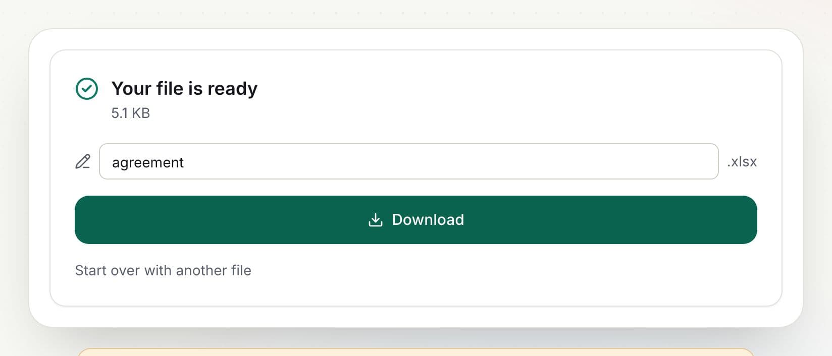 How to convert PDF to Excel: step 3, download your excel spreadsheet in PDFella