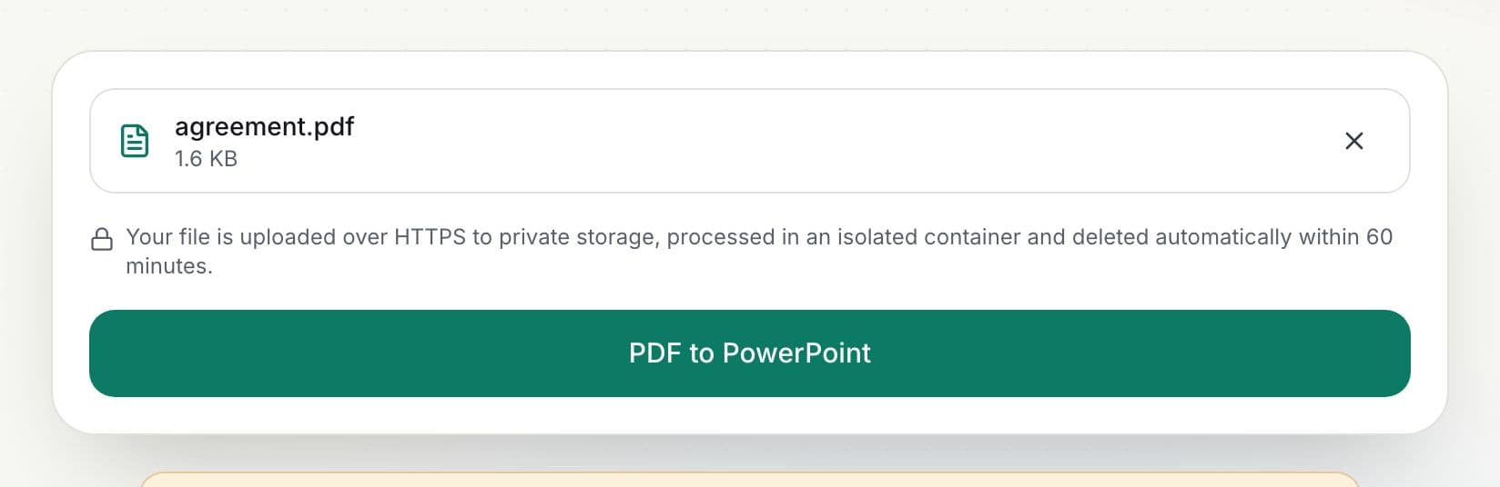 How to convert PDF to PowerPoint: step 2, convert in PDFella