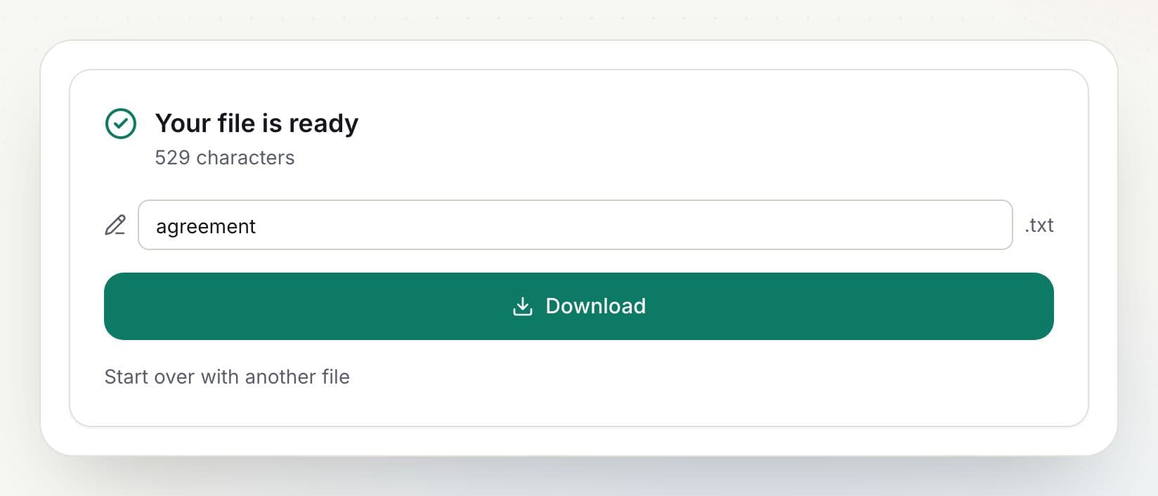 How to extract text from a PDF: step 3, download your text file in PDFella