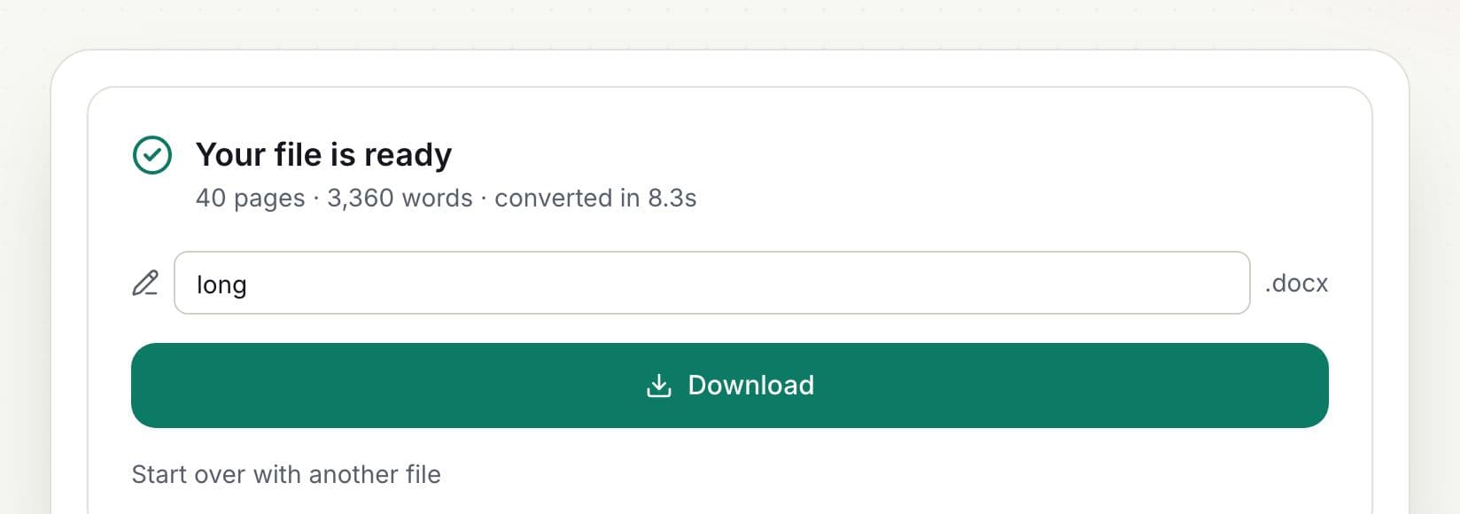 How to convert PDF to Word: step 2, watch it convert in PDFella