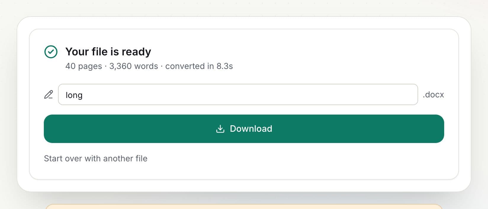 How to convert PDF to Word: step 3, download your word document in PDFella